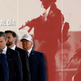 Fotomontaje con imágenes de Irán y Donald Trump.