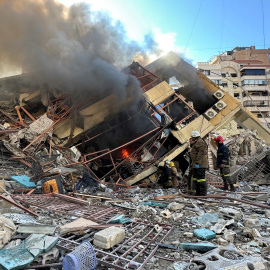 Edificio bombardeado en Beirut