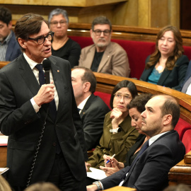 El president de la Generalitat, Salvador Illa, en la sessió de control d'aquest dimecres