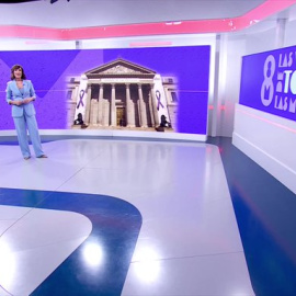 La periodista Diana Arias en el programa 'Parlamento' de TVE el 8M.