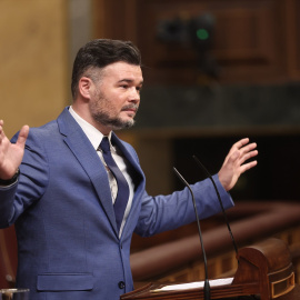 Imagen de archivo del portavoz de Esquerra Republicana de Catalunya, Gabriel Rufián, en una sesión de control al Gobierno.
