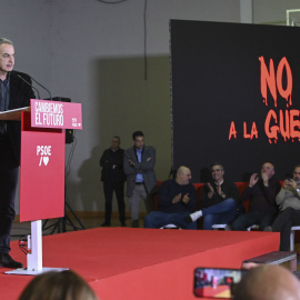 El expresidente del Gobierno José Luis Rodríguez Zapatero, en un acto de la campaña del PSOE  en Castilla y León.