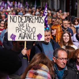 Manifestación convocada por la Coordinadora de Mujeres de Valladolid por el Día de la Mujer, a 8 de marzo de 2026, Valladolid, Castilla León.