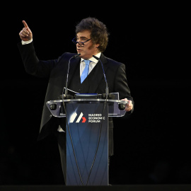 Javier Milei participando en un foro económico en Madrid el pasado sábado 14 de marzo.