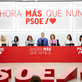 Imagen de la Ejecutiva Federal del PSOE celebrada este lunes tras las elecciones de Castilla y León