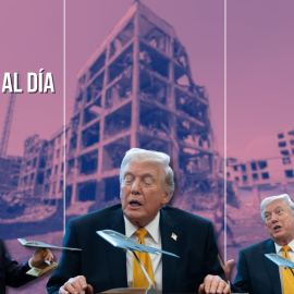Fotomontaje con imágenes de Donadl Trump.