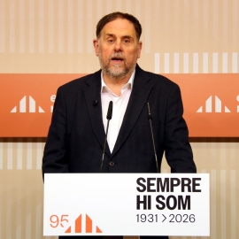 El líder d'ERC, Oriol Junqueras, en roda de premsa després que el Govern hagi retirat els pressupostos