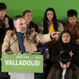 El presidente de VOX, Santiago Abascal, cierra la campaña de VOX a 13 de marzo de 2026, en Valladolid, Castilla y León (España).