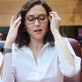 Isabel Díaz Ayuso, este jueves en la Asamblea de Madrid.