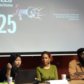 La roda de premsa de la presentació de l'informe anual de 2025 de SOS Racisme, que s'ha fet aquest dijous. 19/03/2026