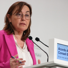 La portaveu del Govern, Sílvia Paneque, en la roda de premsa posterior al Consell Executiu d'aquest dimarts. 24/03/2026