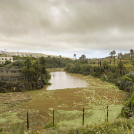 EuropaPress_7392224_presa_tamaraceite_desborda_corre_barranco_paso_borrasca_therese_24_marzo