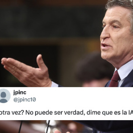 El presidente del Partido Popular, Alberto Núñez Feijóo, este miércoles en el Congreso.