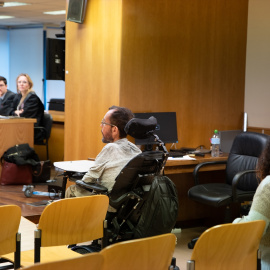 El exdiputado Pablo Echenique comparece ante la Audiencia Provincial de Madrid.