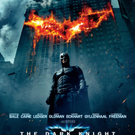 Cartela de la película 'El caballero oscuro', protagonizada por Christian Bale