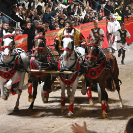 El presidente murciano, Fernando López Miras, en el Viernes Santo de Lorca.