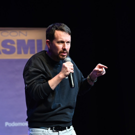 Fotografía de archivo del exvicepresidente del Gobierno Pablo Iglesias durante un mitin de Podemos-Alianza Verde