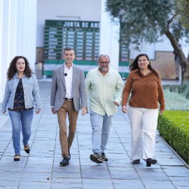 El candidato del partido de coalición Por Andalucia, Antonio Maillo, durante la ruedas de prensa en el Parlamento de Andalucía, a 24 de marzo de 2026 en Sevilla.
