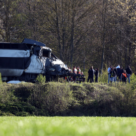El tren accidentado en la región de Pas-de-Calais, al norte de Francia