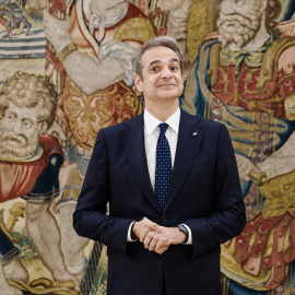 El primer ministro de Grecia, Kyriakos Mitsotakis, en el Palacio de La Zarzuela, el 12 de enero de 2026.