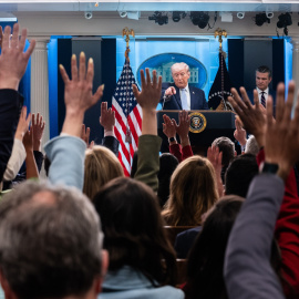 El presidente de Estados Unidos, Donald Trump, durante una rueda de prensa en la Casa Blanca