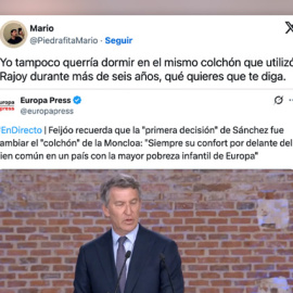 Feijóo dice que la "primera decisión" de Sánchez fue cambiar el "colchón" de Moncloa y desata el bochorno
