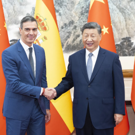 Pedro Sanchez con Xi Jinping en una visita oficial a China en 2024.