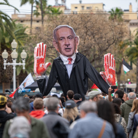 Manifestación a favor de Gaza en Barcelona, a 12 de abril de 2026.