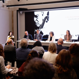 Un moment de l'acte de presentació de la programació sobre la commemoració del neixament de Pau Casals