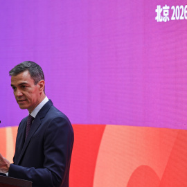 El presidente del Gobierno, Pedro Sánchez, durante su visita a Pekín