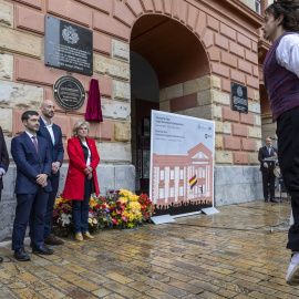 Imagen de la celebración del reciente reconocimiento de Eibar como Lugar de Memoria Democrática, en el aniversario de la Segunda República.