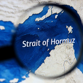 Imagen de un mapa del Estrecho de Ormuz.