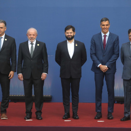 Orsi, Lula, Boric, Sánchez y Petro, el pasado mes de julio en Chile.