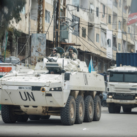 Un tanque de la misión de la ONU en el Líbano