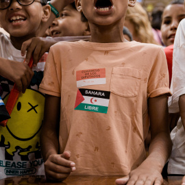 Recepción de niñas y niños saharauis del programa ‘Vacaciones en Paz’, en el Congreso de los Diputados, a 16 de julio de 2025, en Madrid (España).  El programa Vacaciones en Paz es una iniciativa solidaria por la que niños y niñas saharauis de entre 8 y 1