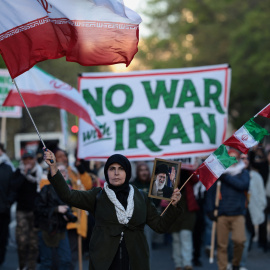 Protesta contra la guerra de Irán en Washington.