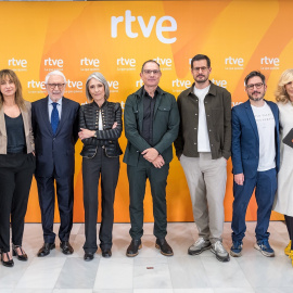 Imagen de la rueda de prensa de presentación de 'El juicio'.