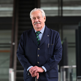 El escritor y académico mexicano Gonzalo Celorio, Premio Cervantes 2025, este lunes en Madrid.