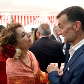 Montero y Maíllo, este martes en la feria.