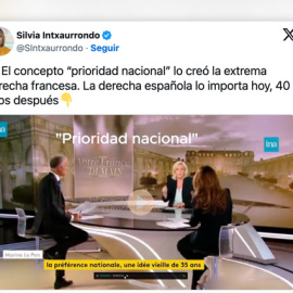El tuit de Silvia Intxaurrondo sobre el origen del concepto "prioridad nacional".
