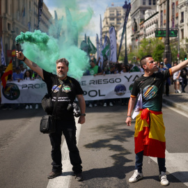 Manifestación de policías y guardias civiles convocada por Jupol y Jucil, hace una semana en Madrid.