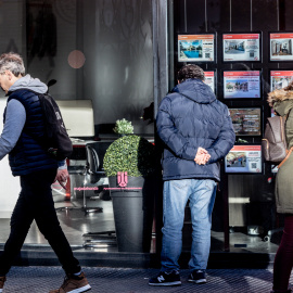Una oficina de empresa inmobiliaria, a 19 de enero de 2026, en Madrid (España).