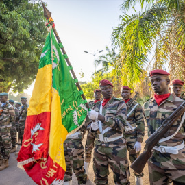 Soldados malienses en el Ministerio de Defensa, a 15 de diciembre de 2022.