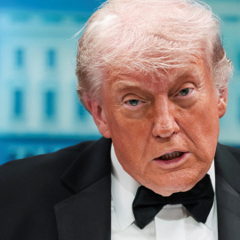 Donald Trump, en la Casa Blanca, tras el tiroteo, este sábado.