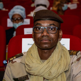 Coronel Sadio Camara, ministro de Defensa de Malí en Bamako, 30 de julio de 2021.
