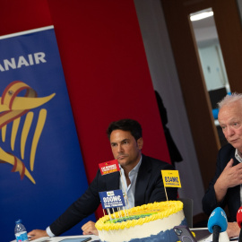 El consejero delegado de Ryanair, Eddie Wilson, en rueda de prensa este lunes en Madrid.