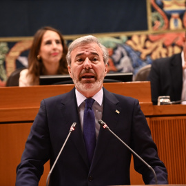 Jorge Azcón, este martes en la Cortes de Aragón.
