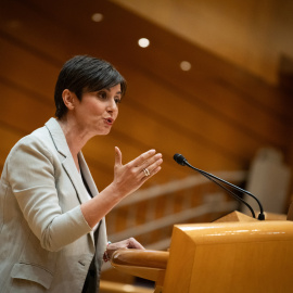 La ministra de Vivienda y Agenda Urbana, Isabel Rodríguez, interviene durante una sesión de control al Gobierno, en el Senado, a 28 de abril de 2026, en Madrid (España).