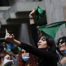 Manifestación para la despenalización del aborto en Bogotá.