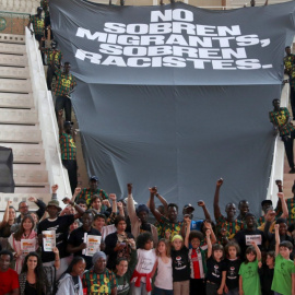 Imatge de la presentació de la segona cursa antiracista de Barcelona, que s'ha fet al MNAC. 29/04/2026